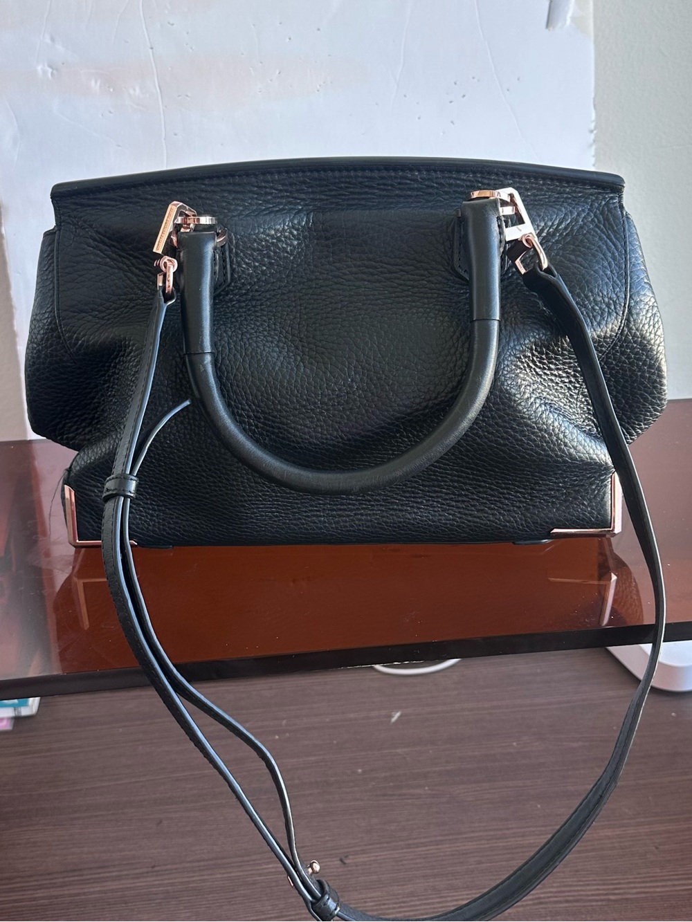 Alexander Wang Black Leather Crossbody Bag with Rose Gold Hardware - Picture 3 of 7